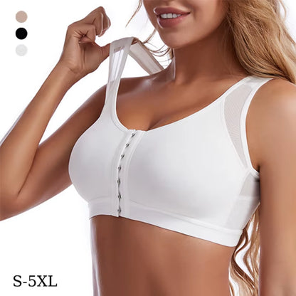 Front Closure Posture Corrector Lift up Bra Women Push up Cross Back Underwear Shockproof Sports Support Fitness Vest Bras S-5XL